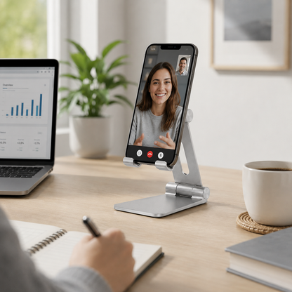 Adjustable Foldable Phone Stand for Desk, Kitchen & Office