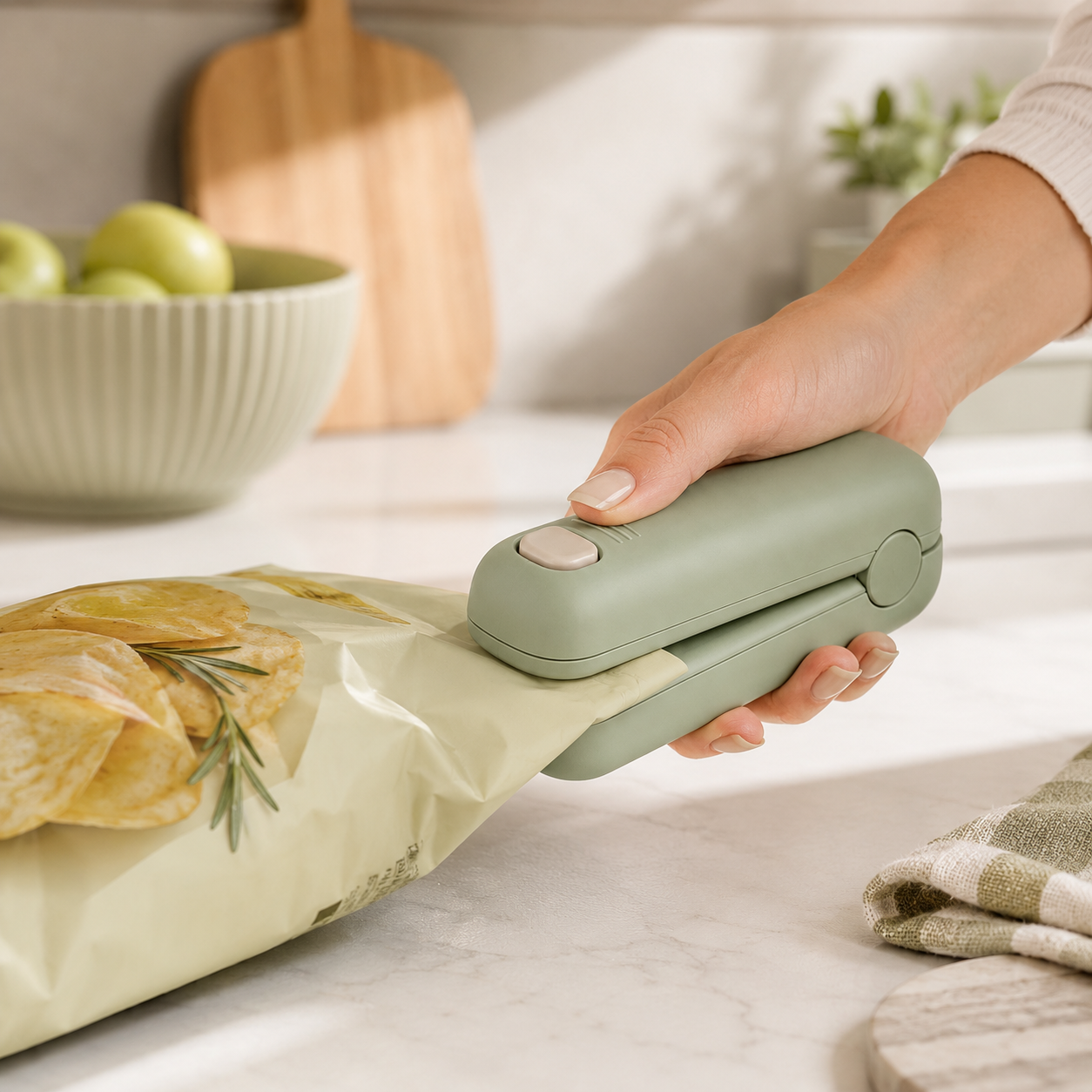 Mini Bag Sealer for Food Storage, Snacks & Kitchen Use