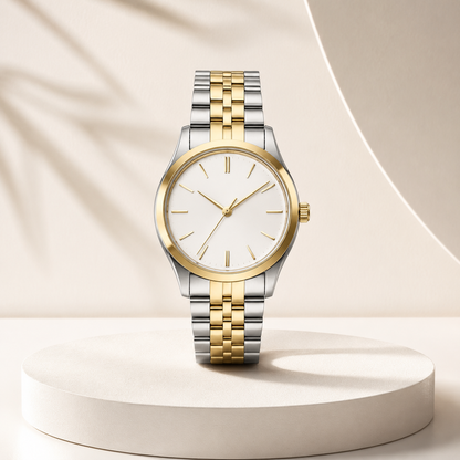Two-Tone Stainless Steel Watch for Everyday Style, Work & Casual Wear