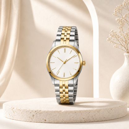 Two-Tone Stainless Steel Watch for Everyday Style, Work & Casual Wear