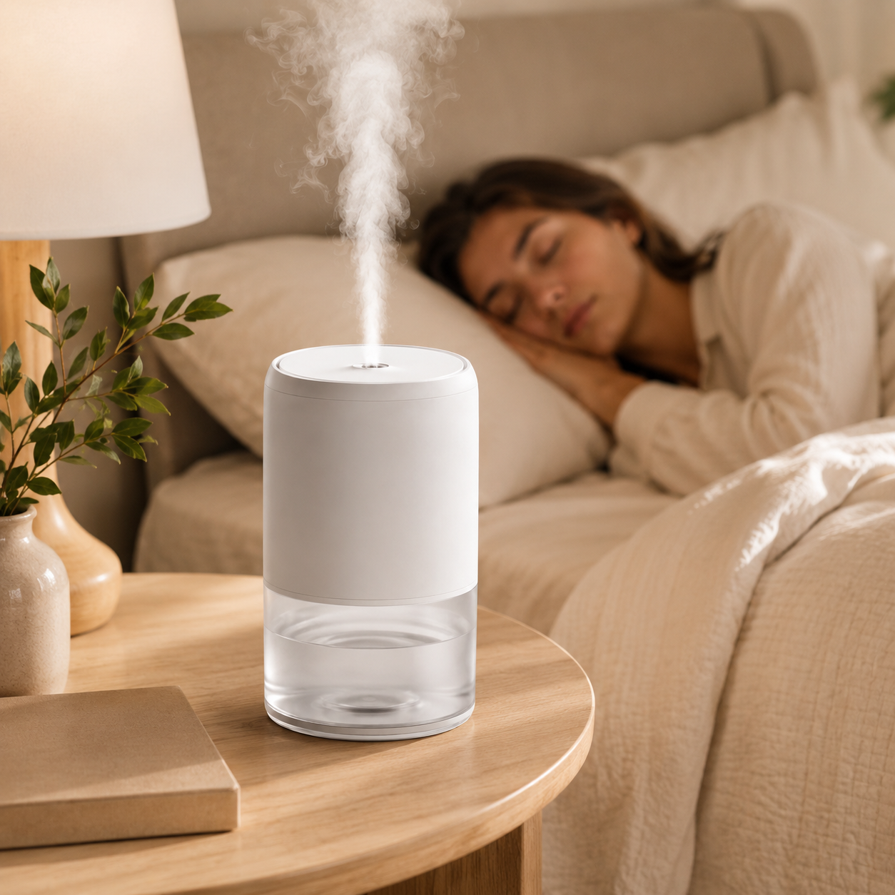 Compact Cool Mist Humidifier for Bedroom, Desk & Home