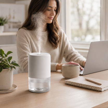 Compact Cool Mist Humidifier for Bedroom, Desk & Home